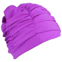 Шапочка для плавания объёмная с подкладом, лайкра, цвет фиолетовый 3285671s фото