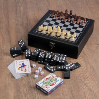 Набор: шахматы, домино, 2 колоды карт, 25 х 25 см 3797117s фото