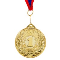 Медаль призовая, 1 место, золото, d=5 см 1652986s фото