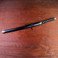 Сувенирное оружие «Катана», чёрные ножны под змеиную кожу, 70 см 264237s фото