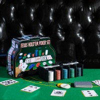 Набор для игры в покер: 2 колоды карт, фишки 200 шт., сукно 60x90 см, микс 440630s фото