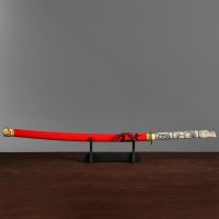 Сувенирное оружие «Катана на подставке», красные ножны, голова дракона на рукоятке, 108 см 258248s фото