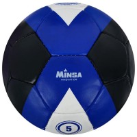 Мяч футбольный MINSA, размер 5, 32 панели, PU, ручная сшивка, латексная камера, 400 г 5187089s фото