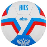 Мяч футбольный MINSA, размер 5, 32 панели, PU, ручная сшивка, латексная камера, 400 г 5187098s фото