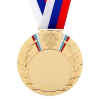 Медаль под нанесение, триколор, золото, d=8 см 1260000s фото