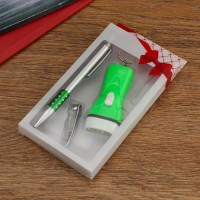 Набор подарочный 3в1 (ручка, фонарик, кусачки) , микс 5092219s фото