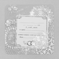 Свадебное приглашение «Прекрасен миг семьи рожденья...», на пластике, 12 х 12 см 161206s фото