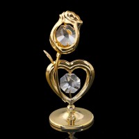 Сувенир «Сердце с цветком», 3х3х8 см, с кристаллами 1431461s фото