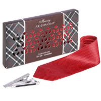 Подарочный набор: галстук и зажимы для галстука 