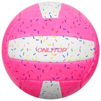 Мяч волейбольный ONLITOP «Пончик», размер 2, 150 г, 2 подслоя, 18 панелей, PVC, бутиловая камера, машинная сшивка 4166906s фото