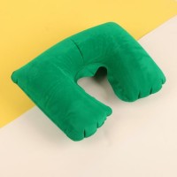 Подушка для шеи дорожная, надувная, 38 × 24 см, цвет зелёный 135632s фото