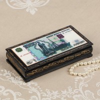 Шкатулка - купюрница «1000 рублей», 8,5х17 см, лаковая миниатюра 323290s фото