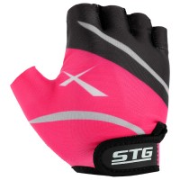 Перчатки велосипедные STG, размер S, цвет чёрный/розовый 3268087s фото