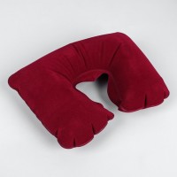 Подушка для шеи дорожная, надувная, 38 × 24 см, цвет бордовый 778032s фото