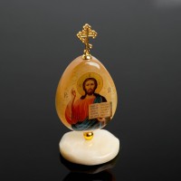 Яйцо «Спаситель Иисус Христос», на подставке, 5×11 см, селенит 4088933s фото