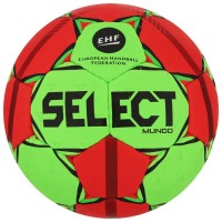 Мяч гандбольный SELECT Mundo, Lille, размер 0, ПУ, ручная сшивка, цвет зелёный/красный 6883878s фото
