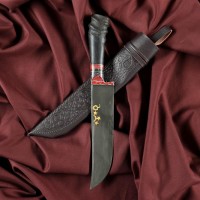Нож Пчак Шархон - Большой, сайгак, гарда олово гравировка. ШХ-15 (17-19 см) 5181736s фото