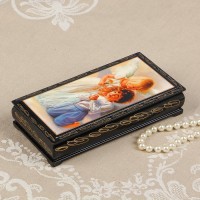 Шкатулка - купюрница «Ангелочки», 8,5×17  см, лаковая миниатюра 2663993s фото