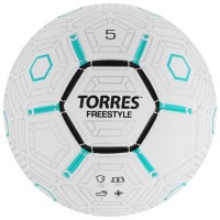 Мяч футбольный TORRES Freestyle, размер 5, 32 панели, PU, термосшивка, цвет белый/серый/чёрный 6935925s фото