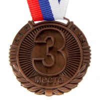 Медаль призовая, 3 место, бронза, d=4 см 1481542s фото