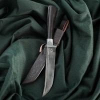Нож Пчак Шархон малый, чёрная рукоять из граба (сухма), гарда из олова 3783922s фото