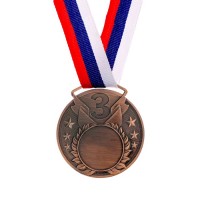 Медаль под нанесение, 3 место, бронза, d=5 см 3678299s фото