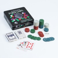 Покер, набор для игры (карты 2 колоды микс, фишки 100 шт.), без номинала 20 х 20 см 288707s фото