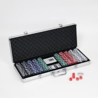 Покер в металлическом кейсе (карты 2 колоды, фишки 500 шт., 5 кубиков), 20.5 х 56 см 288708s фото