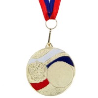 Медаль призовая, триколор, золото, d=5 см 1108685s фото