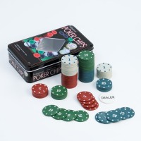 Покер, набор для игры, фишки с номиналом 100 шт, 11.5 х 19 см 427370s фото