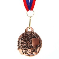 Медаль призовая, 3 место, бронза, d=4,6 см 1305185s фото