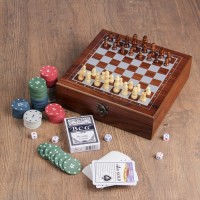 Набор 2 в 1: шахматы, покер (100 фишек, 2 колоды, кубики 5 шт), 24 х 24 см 3797113s фото