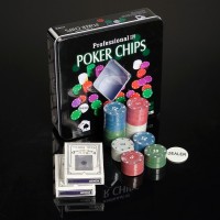Покер, набор для игры (карты 2 колоды, фишки 100 шт.), с номиналом, 20 х 20 см 278717s фото