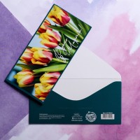 Конверт для денег «В день 8 марта!» тюльпаны, 16,5 х 8 см 4579020s фото