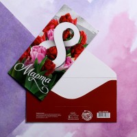Конверт для денег «8 марта» тюльпаны, 16,5 х 8 см 4579033s фото