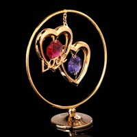Сувенир «Сердца в кольце», 3×7×8 см, с кристаллами 4015485s фото