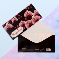 Конверт для денег «Поздравляю», розовые орхидеи, 16,5 × 8 см 1247873s фото
