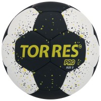 Мяч гандбольный TORRES PRO, размер 2, ПУ, гибридная сшивка, цвет чёрный/белый/жёлтый 7307573s фото