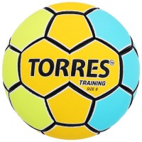 Мяч гандбольный TORRES Training, размер 0, ПУ, ручная сшивка, цвет жёлтый/голубой 7307575s фото