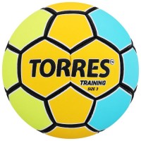 Мяч гандбольный TORRES Training, размер 3, ПУ, ручная сшивка, цвет жёлтый/голубой 7307578s фото