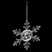 Сувенир «Cнежинка», подвесная, 8×0,5×9 см, с кристаллом 1005951s фото