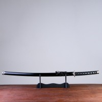 Сувенирное оружие «Катана на подставке», чёрные ножны, 78см 506087s фото