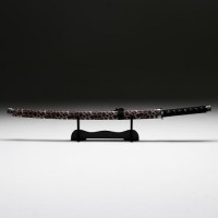 Сувенирное оружие «Катана на подставке», коричневые ножны под леопарда, 89см 740302s фото