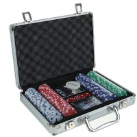 Покер в металлическом кейсе (карты 2 колоды, фишки 200 шт с/номиналом, 5 кубиков), 20.5х29 см 440632s фото
