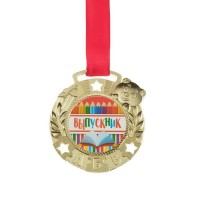 Медаль детская «Выпускник книга», ювелирный сплав, d=5 см 5243715s фото