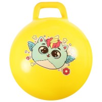 Мяч-прыгун с ручками «Кото-единорожка» 45 см, 380 г, цвет жёлтый 7350273s фото