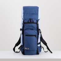 Рюкзак туристический, 70 л, отдел на шнурке, наружный карман, 2 боковые сетки, цвет синий/голубой 6627471s фото