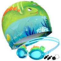 Набор детский «Динозаврик», шапочка, очки для плавания, беруши, зажим для носа 4478123s фото