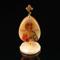 Яйцо на подставке «Святой Николай Чудотворец», селенит 1968653s фото
