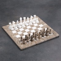 Шахматы «Элит», серый/белый,  доска 40х40 см, оникс 7787535s фото